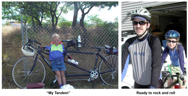 Greg and his daughter, on 'her' tandem